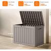 image28 Gallon Resin Deck Box Lockable Patio Outdoor Storage Box for Furniture Garden Tools and Tools Storage Waterproof Outside Storage Boxes  BlackGrey