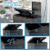 image31 Gallon Outdoor Trash Can Waterproof Trash Can Cabinet for Outside Resin Garbage Bin with Lid and Drip Tray for Easy Cleaning for Patios Kitchens and Outdoor EntertainingLight GrayBlack