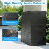 image31 Gallon Outdoor Trash Can Waterproof Trash Can Cabinet for Outside Resin Garbage Bin with Lid and Drip Tray for Easy Cleaning for Patios Kitchens and Outdoor EntertainingLight GrayBlack