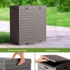 image31 Gallon Outdoor Trash Can Waterproof Trash Can Cabinet for Outside Resin Garbage Bin with Lid and Drip Tray for Easy Cleaning for Patios Kitchens and Outdoor EntertainingLight GrayLight Gray