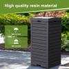 image31 Gallon Outdoor Trash Can Waterproof Trash Can Cabinet for Outside Resin Garbage Bin with Lid and Drip Tray for Easy Cleaning for Patios Kitchens and Outdoor EntertainingLight GrayBlack