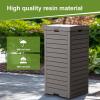 image31 Gallon Outdoor Trash Can Waterproof Trash Can Cabinet for Outside Resin Garbage Bin with Lid and Drip Tray for Easy Cleaning for Patios Kitchens and Outdoor EntertainingLight GrayLight Gray