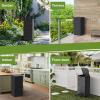image31 Gallon Outdoor Trash Can Waterproof Trash Can Cabinet for Outside Resin Garbage Bin with Lid and Drip Tray for Easy Cleaning for Patios Kitchens and Outdoor EntertainingLight GrayBlack