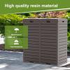 image31 Gallon Outdoor Trash Can Waterproof Trash Can Cabinet for Outside Resin Garbage Bin with Lid and Drip Tray for Easy Cleaning for Patios Kitchens and Outdoor EntertainingLight GrayLight Gray