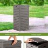image31 Gallon Outdoor Trash Can Waterproof Trash Can Cabinet for Outside Resin Garbage Bin with Lid and Drip Tray for Easy Cleaning for Patios Kitchens and Outdoor EntertainingLight GrayLight Gray