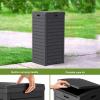 image31 Gallon Outdoor Trash Can Waterproof Trash Can Cabinet for Outside Resin Garbage Bin with Lid and Drip Tray for Easy Cleaning for Patios Kitchens and Outdoor EntertainingLight GrayBlack