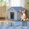 image38 Inch Dog House Indoor Outdoor Dog Kennel for Small Medium Large Dogs Weather Water Resistant Pet House with Air Vents and Elevated Floor Blue 38INCH 378  4087  3882INBlue