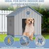 image38 Inch Dog House Indoor Outdoor Dog Kennel for Small Medium Large Dogs Weather Water Resistant Pet House with Air Vents and Elevated Floor Blue 38INCH 378  4087  3882INBlue