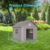 image38 Inch Dog House Indoor Outdoor Dog Kennel for Small Medium Large Dogs Weather Water Resistant Pet House with Air Vents and Elevated Floor Blue 38INCH 378  4087  3882INLight Brown