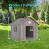 image38 Inch Dog House Indoor Outdoor Dog Kennel for Small Medium Large Dogs Weather Water Resistant Pet House with Air Vents and Elevated Floor Blue 38INCH 378  4087  3882INLight Brown