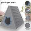 imageCat House for Outdoor Weatherproof Shelter Cats Triangle Moisture and Odor ResistantAntarctic Gray