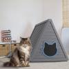 imageCat House for Outdoor Weatherproof Shelter Cats Triangle Moisture and Odor ResistantAntarctic Gray