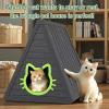 imageCat House for Outdoor Weatherproof Shelter Cats Triangle Moisture and Odor ResistantBlack