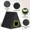 imageCat House for Outdoor Weatherproof Shelter Cats Triangle Moisture and Odor ResistantBlack