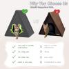imageCat House for Outdoor Weatherproof Shelter Cats Triangle Moisture and Odor ResistantBlack