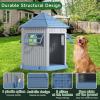 imageDog House Indoor Outdoor Water Resistant Pet House with Adjustable Skylight for Small Medium Dogs 348L3051W3689HBlue