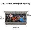 imageXXL 230 Gallon Large Resin Deck Box Outdoor Lockable Storage Box for Patio Cushions Storage Furniture Pool Supplies Garden Tools Weatherproof and UV Resistant Black 230 GallonLight brown