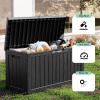 imageXXL 230 Gallon Large Resin Deck Box Outdoor Lockable Storage Box for Patio Cushions Storage Furniture Pool Supplies Garden Tools Weatherproof and UV Resistant Black 230 GallonBlack