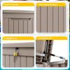 imageXXL 230 Gallon Large Resin Deck Box Outdoor Lockable Storage Box for Patio Cushions Storage Furniture Pool Supplies Garden Tools Weatherproof and UV Resistant Black 230 GallonLight brown