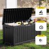 imageXXL 230 Gallon Large Resin Deck Box Outdoor Lockable Storage Box for Patio Cushions Storage Furniture Pool Supplies Garden Tools Weatherproof and UV Resistant Black 230 GallonBlack