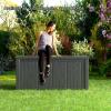 imageXXL 230 Gallon Large Resin Deck Box Outdoor Lockable Storage Box for Patio Cushions Storage Furniture Pool Supplies Garden Tools Weatherproof and UV Resistant Black 230 GallonBlack