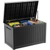 imageXXL 230 Gallon Large Resin Deck Box Outdoor Lockable Storage Box for Patio Cushions Storage Furniture Pool Supplies Garden Tools Weatherproof and UV Resistant Black 230 GallonBlack