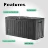 imageXXL 230 Gallon Large Resin Deck Box Outdoor Lockable Storage Box for Patio Cushions Storage Furniture Pool Supplies Garden Tools Weatherproof and UV Resistant Black 230 GallonBlack