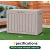 imageXXL 230 Gallon Large Resin Deck Box Outdoor Lockable Storage Box for Patio Cushions Storage Furniture Pool Supplies Garden Tools Weatherproof and UV Resistant Black 230 GallonLight brown