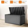imageXXL 230 Gallon Large Resin Deck Box Outdoor Lockable Storage Box for Patio Cushions Storage Furniture Pool Supplies Garden Tools Weatherproof and UV Resistant Black 230 GallonBlack