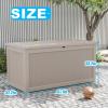 imageXXL 230 Gallon Large Resin Deck Box Outdoor Lockable Storage Box for Patio Cushions Storage Furniture Pool Supplies Garden Tools Weatherproof and UV Resistant Black 230 GallonLight brown