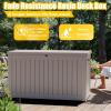 imageXXL 230 Gallon Large Resin Deck Box Outdoor Lockable Storage Box for Patio Cushions Storage Furniture Pool Supplies Garden Tools Weatherproof and UV Resistant Black 230 GallonLight brown