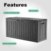 imageXXL 230 Gallon Large Resin Deck Box Outdoor Lockable Storage Box for Patio Cushions Storage Furniture Pool Supplies Garden Tools Weatherproof and UV Resistant Black 230 GallonBlack
