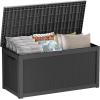 imageXXL 230 Gallon Large Resin Deck Box Outdoor Lockable Storage Box for Patio Cushions Storage Furniture Pool Supplies Garden Tools Weatherproof and UV Resistant Black 230 GallonBlack