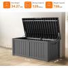 imageXXL 230 Gallon Large Resin Deck Box Outdoor Lockable Storage Box for Patio Cushions Storage Furniture Pool Supplies Garden Tools Weatherproof and UV Resistant Black 230 GallonBlack