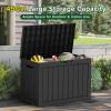 imageXXL 230 Gallon Large Resin Deck Box Outdoor Lockable Storage Box for Patio Cushions Storage Furniture Pool Supplies Garden Tools Weatherproof and UV Resistant Black 230 GallonBlack