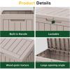 imageXXL 230 Gallon Large Resin Deck Box Outdoor Lockable Storage Box for Patio Cushions Storage Furniture Pool Supplies Garden Tools Weatherproof and UV Resistant Black 230 GallonLight brown
