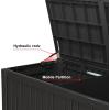 imageXXL 230 Gallon Large Resin Deck Box Outdoor Lockable Storage Box for Patio Cushions Storage Furniture Pool Supplies Garden Tools Weatherproof and UV Resistant Black 230 GallonBlack