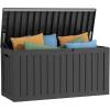 imageXXL 230 Gallon Large Resin Deck Box Outdoor Lockable Storage Box for Patio Cushions Storage Furniture Pool Supplies Garden Tools Weatherproof and UV Resistant Black 230 GallonBlack
