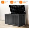 imageXXL 230 Gallon Large Resin Deck Box Outdoor Lockable Storage Box for Patio Cushions Storage Furniture Pool Supplies Garden Tools Weatherproof and UV Resistant Black 230 GallonBlack