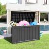 imageXXL 230 Gallon Large Resin Deck Box Outdoor Lockable Storage Box for Patio Cushions Storage Furniture Pool Supplies Garden Tools Weatherproof and UV Resistant Black 230 GallonBlack