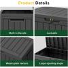 imageXXL 230 Gallon Large Resin Deck Box Outdoor Lockable Storage Box for Patio Cushions Storage Furniture Pool Supplies Garden Tools Weatherproof and UV Resistant Black 230 GallonBlack