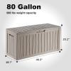 imageXXL 230 Gallon Large Resin Deck Box Outdoor Lockable Storage Box for Patio Cushions Storage Furniture Pool Supplies Garden Tools Weatherproof and UV Resistant Black 230 GallonLight brown