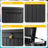 imageXXL 230 Gallon Large Resin Deck Box Outdoor Lockable Storage Box for Patio Cushions Storage Furniture Pool Supplies Garden Tools Weatherproof and UV Resistant Black 230 GallonBlack