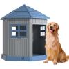 imageDog House Indoor Outdoor Water Resistant Pet House with Adjustable Skylight for Small Medium Dogs 348L3051W3689HBlue
