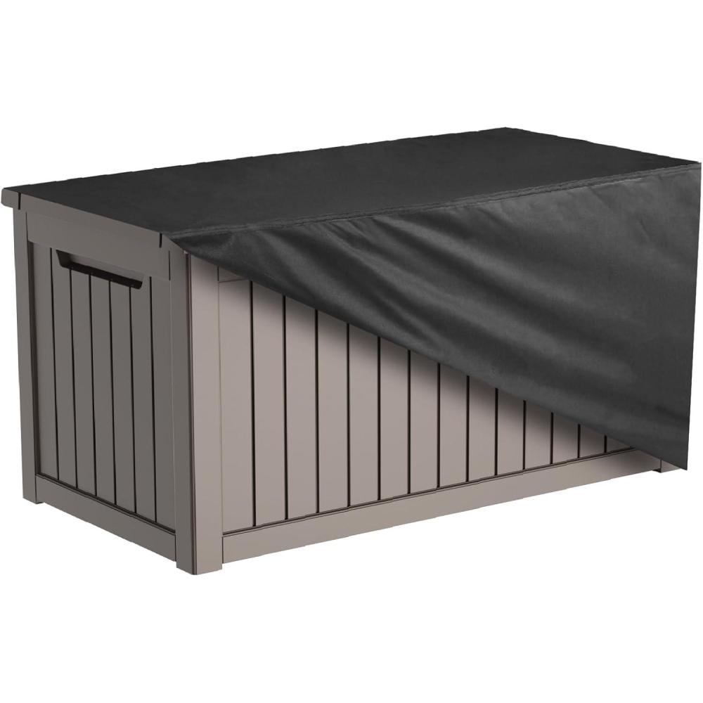 imageDeck Box Cover Outdoor Storage Box Cover XXL 230 Gallon Deck Box Outside Patio Storage Bench  600D Heavy Duty WaterproofBlack 66quot L x 33quot W x 33quot H66 L x 33 W x 33 H