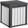 image100 Gallon Resin Deck Box Lockable Patio Outdoor Storage Box for Furniture Garden Tools and Tools Storage Waterproof Outside Storage Boxes  BlackBlackWhite