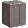 image100 Gallon Resin Deck Box Lockable Patio Outdoor Storage Box for Furniture Garden Tools and Tools Storage Waterproof Outside Storage Boxes  BlackGrey
