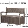 image80 Gallon Outdoor Storage Bench Deck Box Waterproof LockableOutdoor Storage Furniture for PatioGarden and PorchTools and CushionsGrey StripeGrey